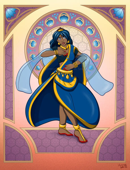 Original: Art Nouveau Indigo Original: Art Nouveau Indigo